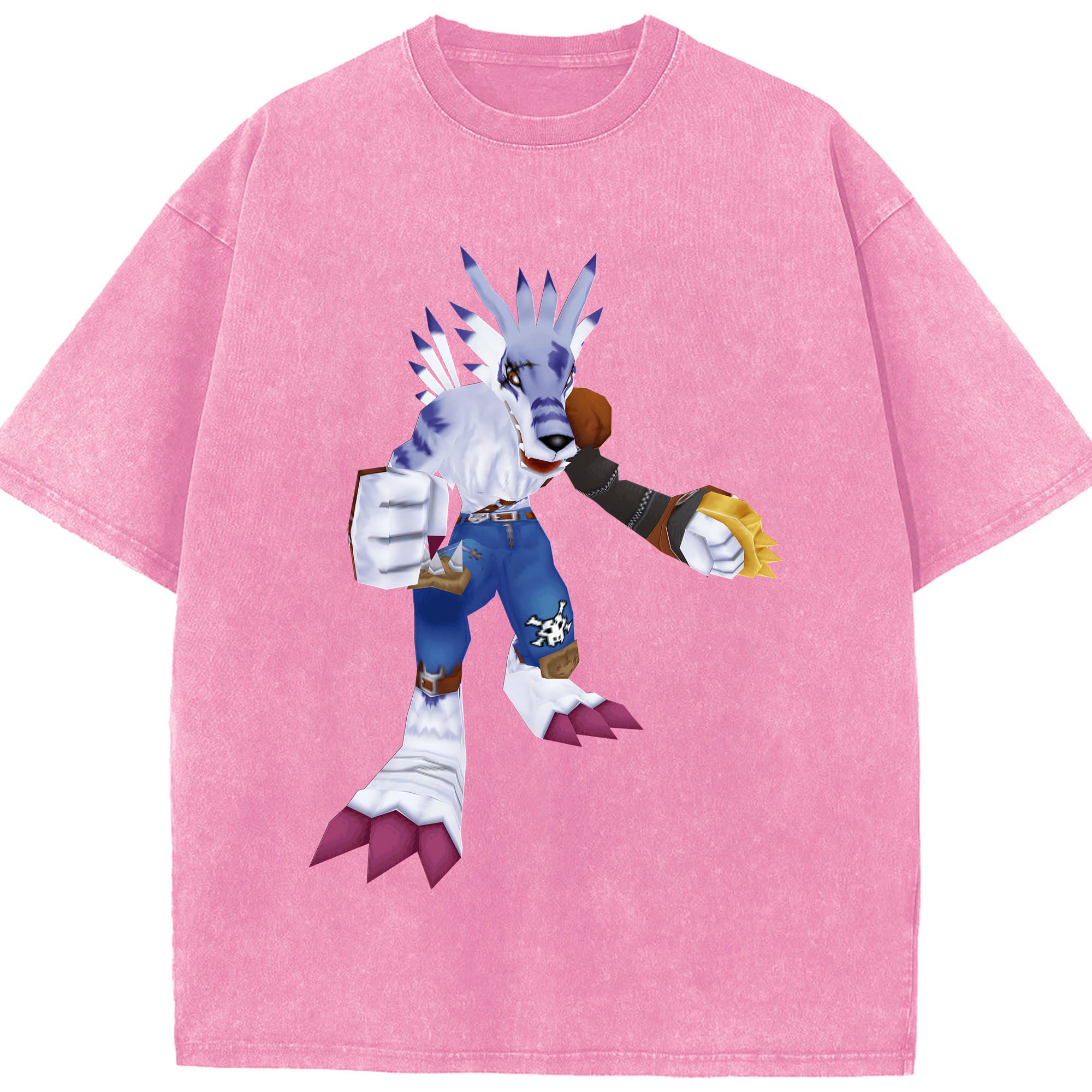 （画像用） Digimon デジタルモンスター/デジモン 綿100% ヴィンテージ風 半袖Tシャツ（フロントプリント）